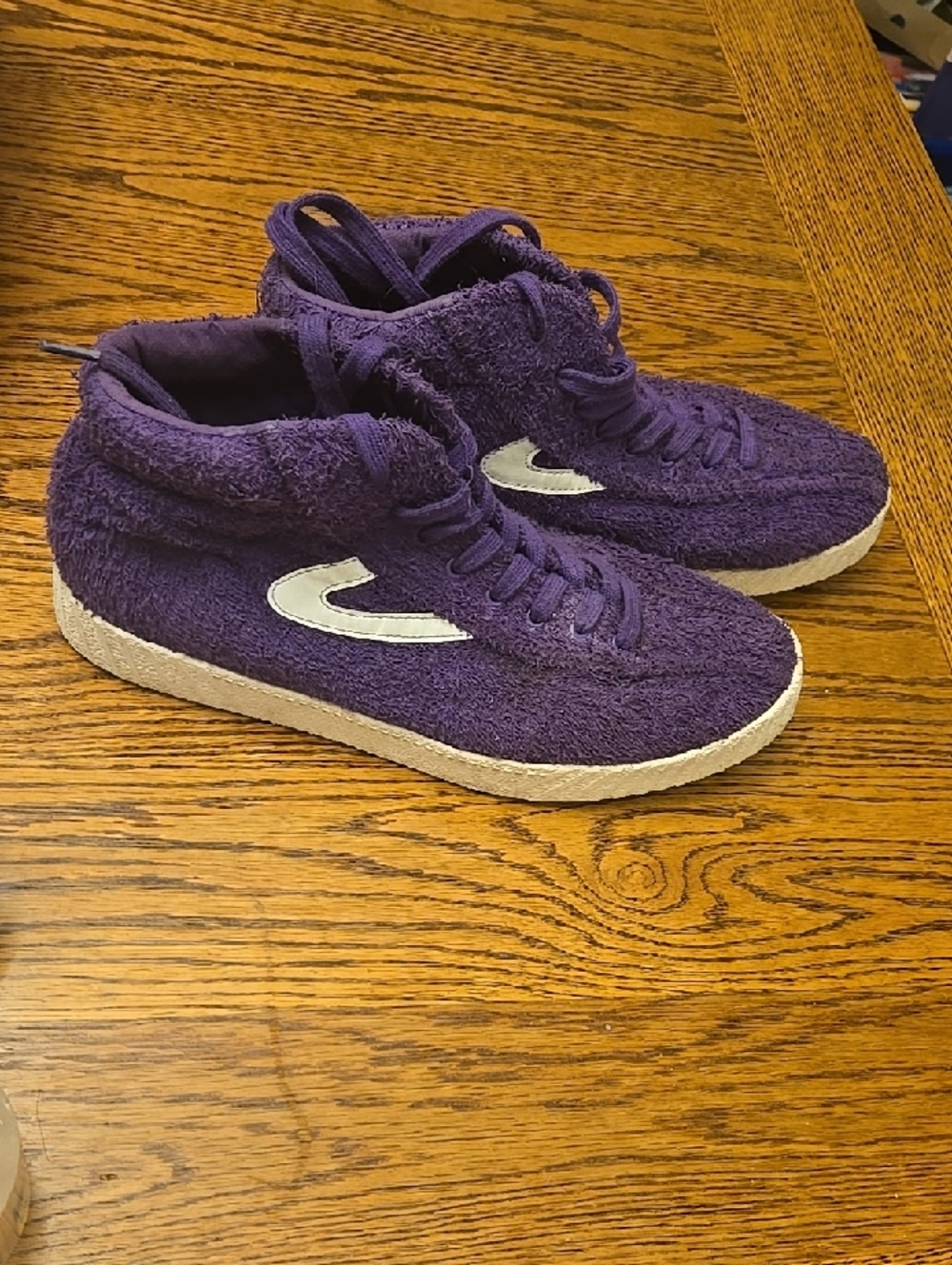 Tretorn Purple and Orange High-Top Sneaker